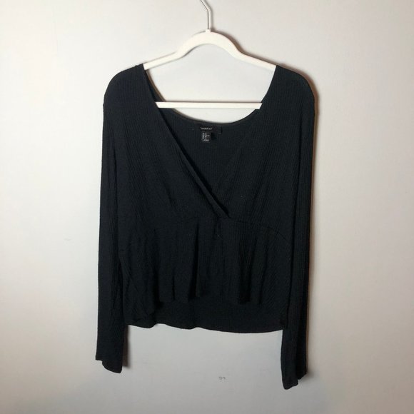 Forever 21 plus size (3X) black long sleeve top - Picture 1 of 4